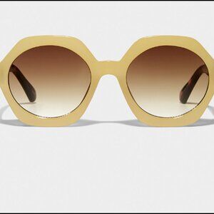 Simons Two-Tone Octagonal Sunglesses - Chocolate/Espresso